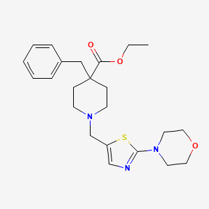 molecular formula C23H31N3O3S B3819008 ethyl 4-benzyl-1-{[2-(4-morpholinyl)-1,3-thiazol-5-yl]methyl}-4-piperidinecarboxylate 