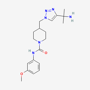 molecular formula C19H28N6O2 B3819018 4-{[4-(1-amino-1-methylethyl)-1H-1,2,3-triazol-1-yl]methyl}-N-(3-methoxyphenyl)-1-piperidinecarboxamide trifluoroacetate 