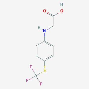 molecular formula C9H8F3NO2S B381902 {4-[(Trifluoromethyl)sulfanyl]anilino}acetic acid 