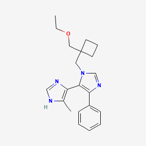 molecular formula C21H26N4O B3819028 3-{[1-(ethoxymethyl)cyclobutyl]methyl}-5'-methyl-5-phenyl-3H,3'H-4,4'-biimidazole 