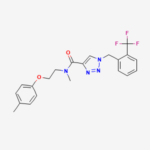 molecular formula C21H21F3N4O2 B3819034 N-methyl-N-[2-(4-methylphenoxy)ethyl]-1-[2-(trifluoromethyl)benzyl]-1H-1,2,3-triazole-4-carboxamide 