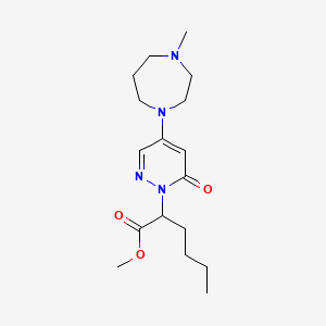 molecular formula C17H28N4O3 B3819047 methyl 2-[4-(4-methyl-1,4-diazepan-1-yl)-6-oxo-1(6H)-pyridazinyl]hexanoate 
