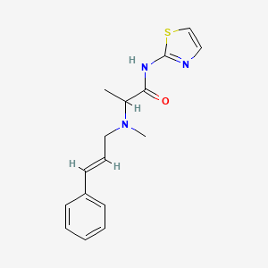 molecular formula C16H19N3OS B3819054 2-{methyl[(2E)-3-phenylprop-2-en-1-yl]amino}-N-1,3-thiazol-2-ylpropanamide 
