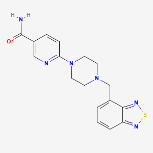 molecular formula C17H18N6OS B3819063 6-[4-(2,1,3-benzothiadiazol-4-ylmethyl)piperazin-1-yl]nicotinamide 