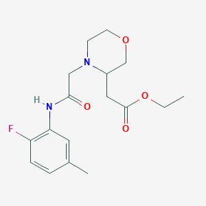 molecular formula C17H23FN2O4 B3819077 ethyl (4-{2-[(2-fluoro-5-methylphenyl)amino]-2-oxoethyl}morpholin-3-yl)acetate 