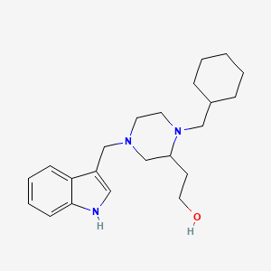 molecular formula C22H33N3O B3819084 2-[1-(cyclohexylmethyl)-4-(1H-indol-3-ylmethyl)-2-piperazinyl]ethanol 