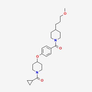 molecular formula C25H36N2O4 B3819095 1-(cyclopropylcarbonyl)-4-(4-{[4-(3-methoxypropyl)-1-piperidinyl]carbonyl}phenoxy)piperidine 