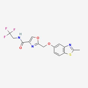 molecular formula C15H12F3N3O3S B3819100 2-{[(2-methyl-1,3-benzothiazol-5-yl)oxy]methyl}-N-(2,2,2-trifluoroethyl)-1,3-oxazole-4-carboxamide 