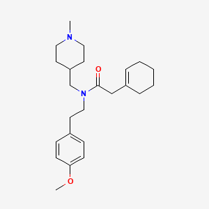 molecular formula C24H36N2O2 B3819126 2-(1-cyclohexen-1-yl)-N-[2-(4-methoxyphenyl)ethyl]-N-[(1-methyl-4-piperidinyl)methyl]acetamide 