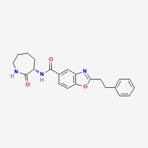 molecular formula C22H23N3O3 B3819128 N-[(3S)-2-oxo-3-azepanyl]-2-(2-phenylethyl)-1,3-benzoxazole-5-carboxamide 