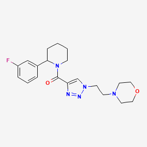 molecular formula C20H26FN5O2 B3819131 4-[2-(4-{[2-(3-fluorophenyl)-1-piperidinyl]carbonyl}-1H-1,2,3-triazol-1-yl)ethyl]morpholine 