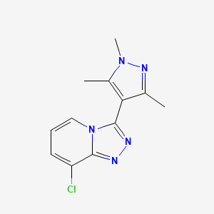 molecular formula C12H12ClN5 B3819148 8-chloro-3-(1,3,5-trimethyl-1H-pyrazol-4-yl)[1,2,4]triazolo[4,3-a]pyridine 