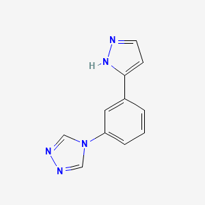 molecular formula C11H9N5 B3819153 4-[3-(1H-pyrazol-5-yl)phenyl]-4H-1,2,4-triazole 