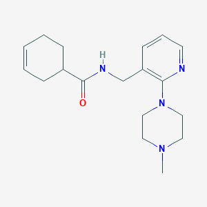 molecular formula C18H26N4O B3819160 N-{[2-(4-methyl-1-piperazinyl)-3-pyridinyl]methyl}-3-cyclohexene-1-carboxamide 