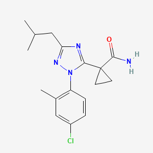 molecular formula C17H21ClN4O B3819186 1-[1-(4-chloro-2-methylphenyl)-3-isobutyl-1H-1,2,4-triazol-5-yl]cyclopropanecarboxamide 