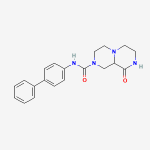 molecular formula C20H22N4O2 B3819194 N-biphenyl-4-yl-9-oxooctahydro-2H-pyrazino[1,2-a]pyrazine-2-carboxamide 