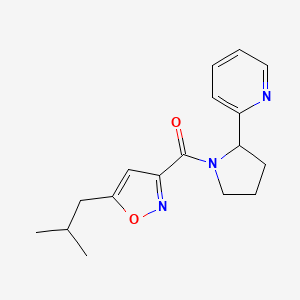 molecular formula C17H21N3O2 B3819199 2-{1-[(5-isobutylisoxazol-3-yl)carbonyl]pyrrolidin-2-yl}pyridine 