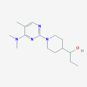 molecular formula C15H26N4O B3819215 1-{1-[4-(dimethylamino)-5-methylpyrimidin-2-yl]piperidin-4-yl}propan-1-ol 