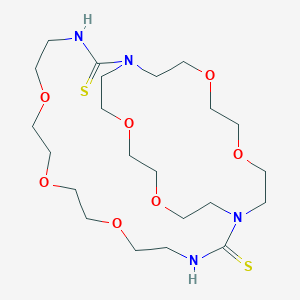 molecular formula C22H42N4O7S2 B381922 6,9,12,20,23,28,31-Heptaoxa-1,3,15,17-tetraazabicyclo[15.8.8]tritriacontane-2,16-dithione 