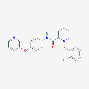 molecular formula C24H24FN3O2 B3819226 1-(2-fluorobenzyl)-N-[4-(3-pyridinyloxy)phenyl]-2-piperidinecarboxamide 