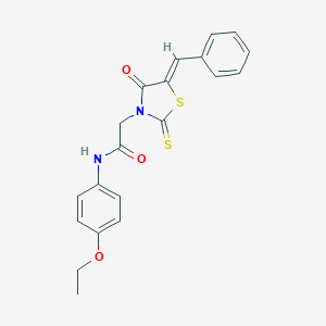 B381925 2-[(5Z)-5-benzylidene-4-oxo-2-sulfanylidene-1,3-thiazolidin-3-yl]-N-(4-ethoxyphenyl)acetamide CAS No. 181475-74-1