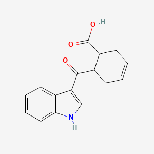 molecular formula C16H15NO3 B3819257 6-(1H-indol-3-ylcarbonyl)-3-cyclohexene-1-carboxylic acid 