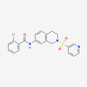 molecular formula C21H18ClN3O3S B3819281 2-chloro-N-[2-(3-pyridinylsulfonyl)-1,2,3,4-tetrahydro-7-isoquinolinyl]benzamide 