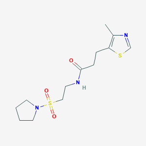 molecular formula C13H21N3O3S2 B3819289 3-(4-methyl-1,3-thiazol-5-yl)-N-[2-(pyrrolidin-1-ylsulfonyl)ethyl]propanamide 