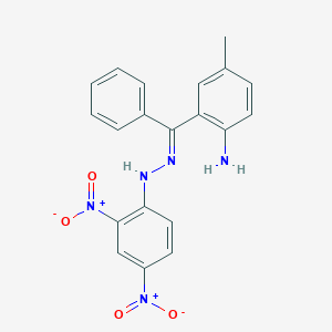 molecular formula C20H17N5O4 B381929 (2-Amino-5-methylphenyl)(phenyl)methanone {2,4-bisnitrophenyl}hydrazone 