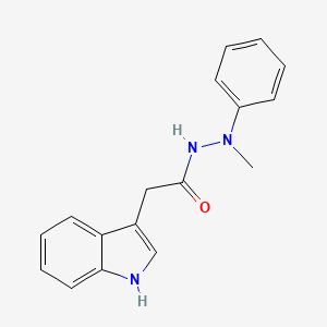 molecular formula C17H17N3O B3819294 2-(1H-indol-3-yl)-N'-methyl-N'-phenylacetohydrazide 
