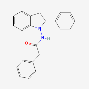 2-phenyl-N-(2-phenyl-2,3-dihydro-1H-indol-1-yl)acetamide