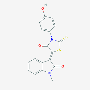 molecular formula C18H12N2O3S2 B381932 (Z)-3-(4-羟基苯基)-5-(1-甲基-2-氧代吲哚林-3-亚甲基)-2-硫代噻唑烷-4-酮 CAS No. 303790-33-2