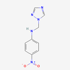 molecular formula C9H9N5O2 B3819324 (4-nitrophenyl)(1H-1,2,4-triazol-1-ylmethyl)amine 