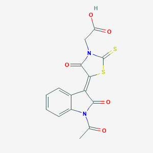 [5-(1-acetyl-2-oxo-1,2-dihydro-3H-indol-3-ylidene)-4-oxo-2-thioxo-1,3-thiazolidin-3-yl]acetic acid
