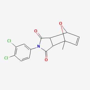 molecular formula C15H11Cl2NO3 B3819355 4-(3,4-dichlorophenyl)-1-methyl-10-oxa-4-azatricyclo[5.2.1.0~2,6~]dec-8-ene-3,5-dione 