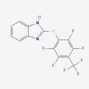 molecular formula C14H5F7N2S B3819384 2-{[2,3,5,6-tetrafluoro-4-(trifluoromethyl)phenyl]thio}-1H-benzimidazole 