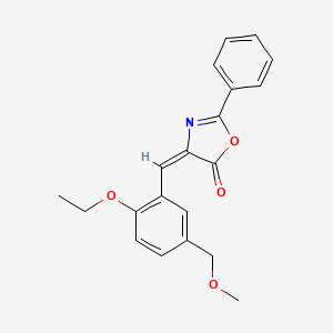 molecular formula C20H19NO4 B3819411 4-[2-ethoxy-5-(methoxymethyl)benzylidene]-2-phenyl-1,3-oxazol-5(4H)-one 
