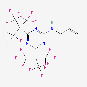 molecular formula C14H6F18N4 B3819423 N-allyl-4,6-bis[2,2,2-trifluoro-1,1-bis(trifluoromethyl)ethyl]-1,3,5-triazin-2-amine 