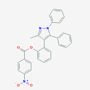 molecular formula C29H21N3O4 B381943 2-(3-methyl-1,5-diphenyl-1H-pyrazol-4-yl)phenyl 4-nitrobenzoate 