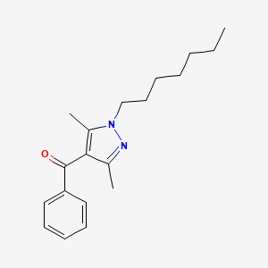 molecular formula C19H26N2O B3819502 (1-heptyl-3,5-dimethyl-1H-pyrazol-4-yl)(phenyl)methanone 