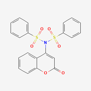 molecular formula C21H15NO6S2 B3819525 N-(2-oxo-2H-chromen-4-yl)-N-(phenylsulfonyl)benzenesulfonamide 