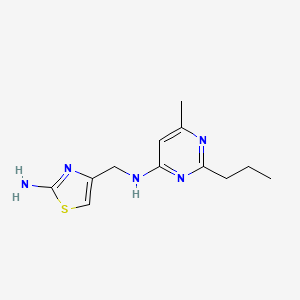 molecular formula C12H17N5S B3819530 N-[(2-amino-1,3-thiazol-4-yl)methyl]-6-methyl-2-propylpyrimidin-4-amine 