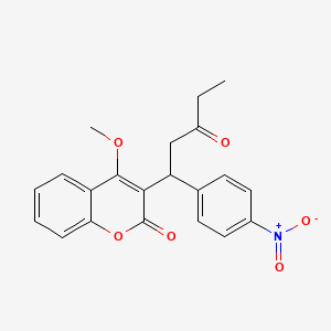molecular formula C21H19NO6 B3819553 4-methoxy-3-[1-(4-nitrophenyl)-3-oxopentyl]-2H-chromen-2-one 