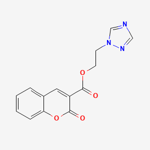 molecular formula C14H11N3O4 B3819559 2-(1H-1,2,4-triazol-1-yl)ethyl 2-oxo-2H-chromene-3-carboxylate 