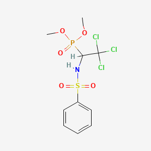 molecular formula C10H13Cl3NO5PS B3819588 dimethyl {2,2,2-trichloro-1-[(phenylsulfonyl)amino]ethyl}phosphonate 