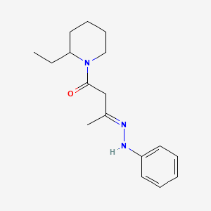 molecular formula C17H25N3O B3819592 4-(2-ethyl-1-piperidinyl)-4-oxo-2-butanone phenylhydrazone 