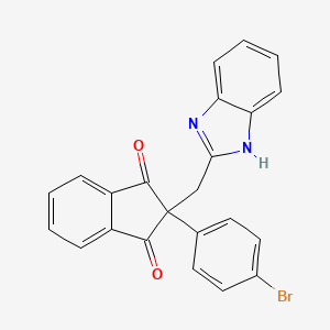 molecular formula C23H15BrN2O2 B3819595 2-(1H-benzimidazol-2-ylmethyl)-2-(4-bromophenyl)-1H-indene-1,3(2H)-dione 