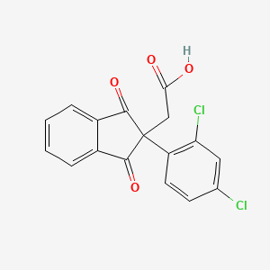 molecular formula C17H10Cl2O4 B3819608 [2-(2,4-dichlorophenyl)-1,3-dioxo-2,3-dihydro-1H-inden-2-yl]acetic acid 