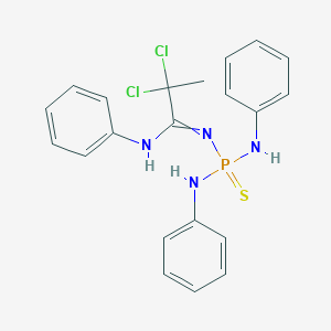molecular formula C21H21Cl2N4PS B381961 2,2-dichloro-N'-dianilinophosphinothioyl-N-phenylpropanimidamide 