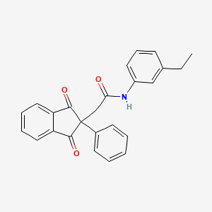 molecular formula C25H21NO3 B3819615 2-(1,3-dioxo-2-phenyl-2,3-dihydro-1H-inden-2-yl)-N-(3-ethylphenyl)acetamide 